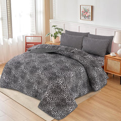 Black Cheetah 6 Pcs Comforter Set Nishat-2099 ( Light Filling)