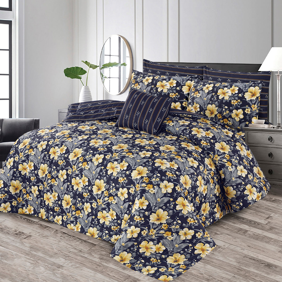7 Pcs Comforter Set DZ-99 ( light weight filling )