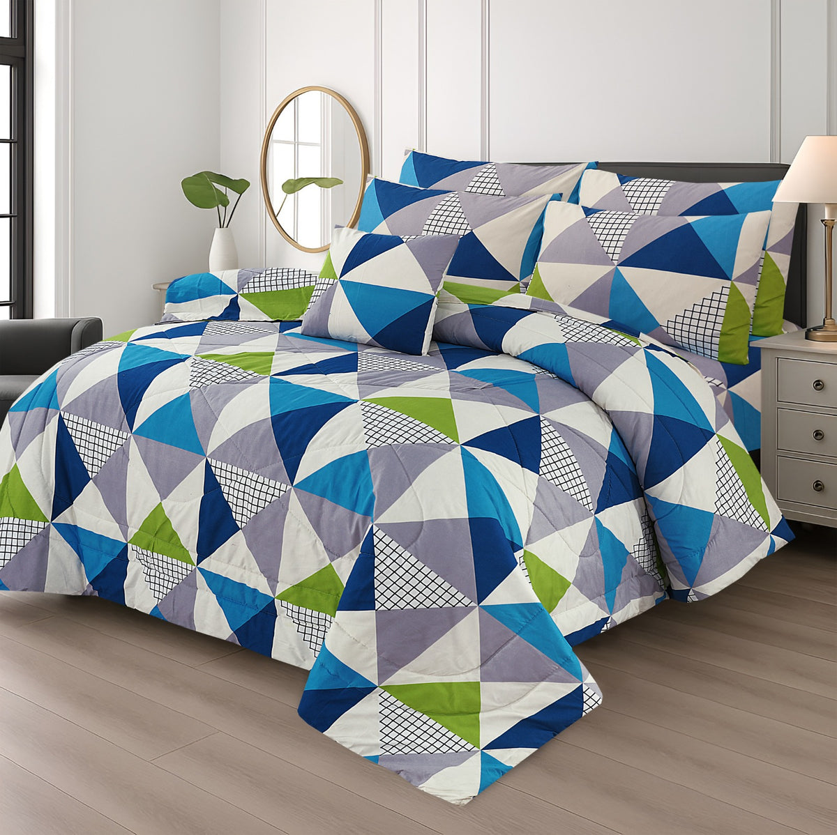 7 Pcs Comforter Set DZ-84 ( light weight filling )