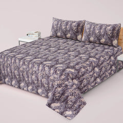 BLUFERY PRINTED PURE COTTON BEDSHEET ASH-4007