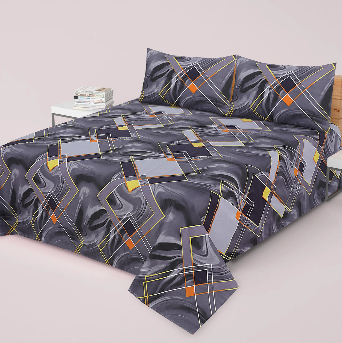 LUI-V PREMIUM PURE COTTON KING BEDSHEET 3 PCS