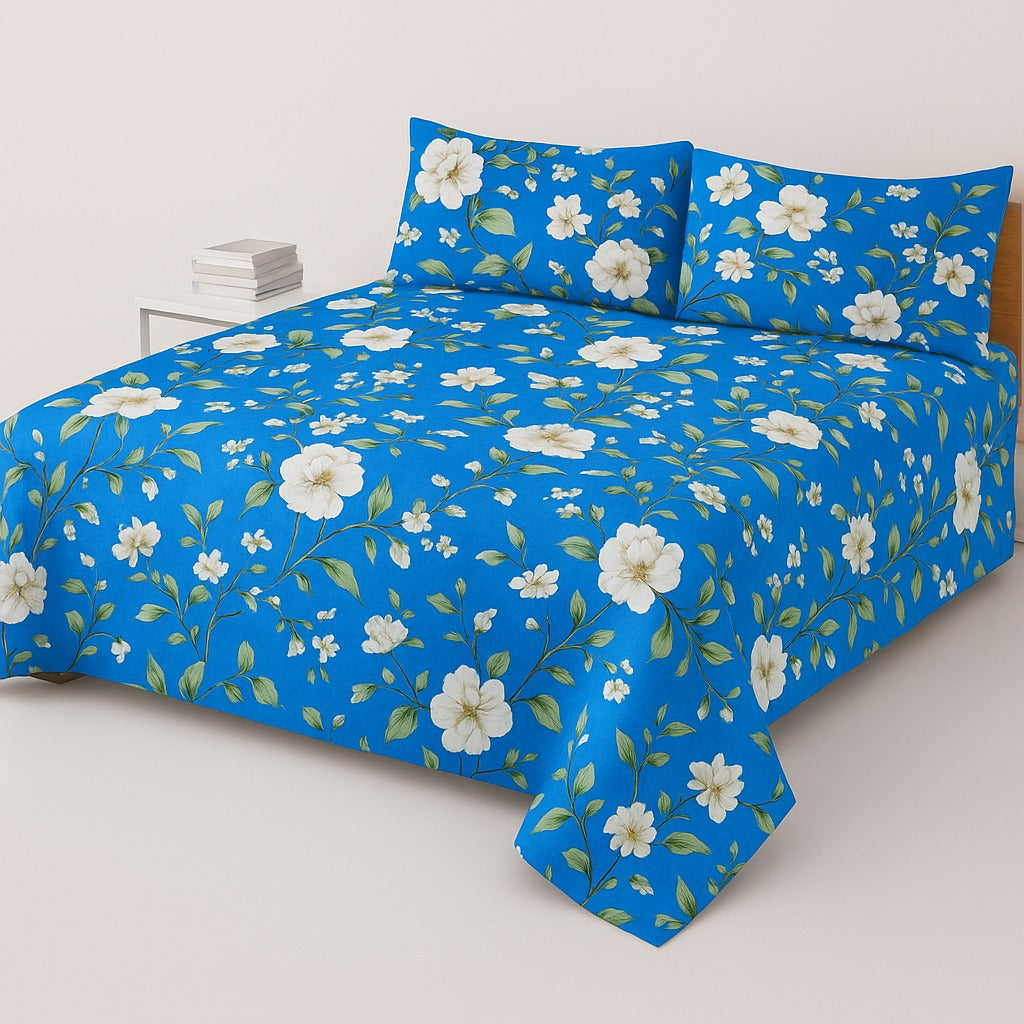 DZ-1032 PREMIUM COTTON KING BEDSHEET 3 PCS