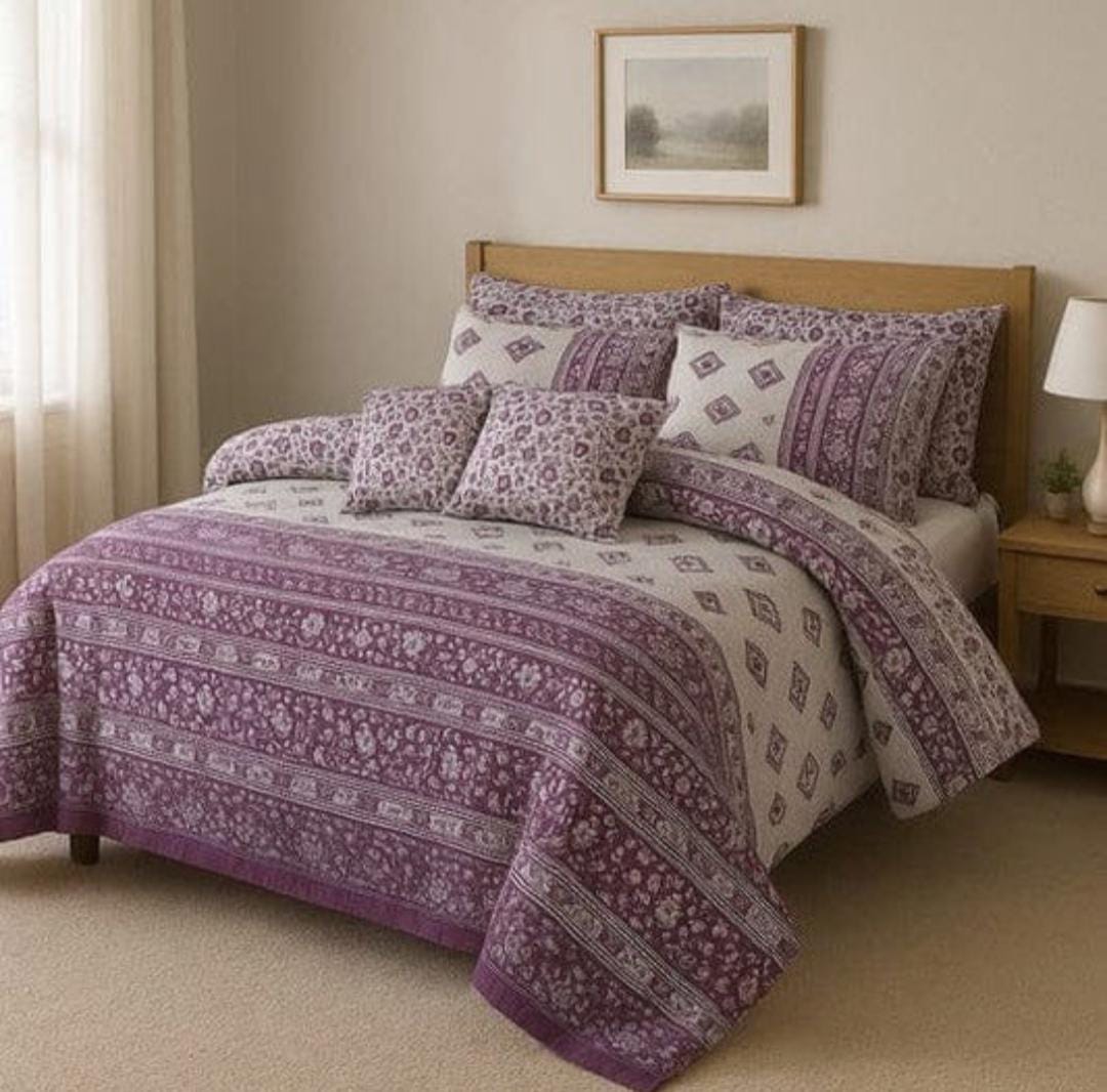 7 Pcs Comforter Set DZ-81 ( light weight filling )