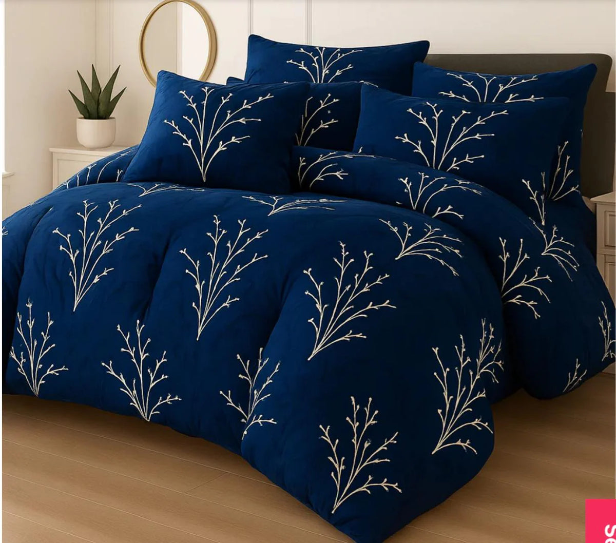 Double Bed 6 pc Winter Razai Set (Heavy Filling) DZ-01