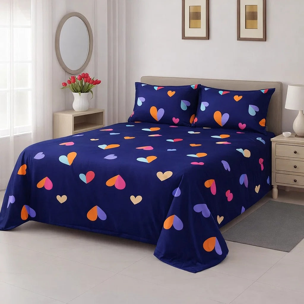 PRINTED PURE COTTON BEDSHEET ASH-4092