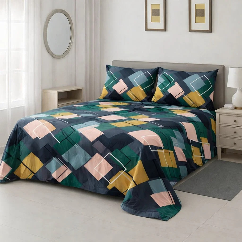 PRINTED PURE COTTON BEDSHEET ASH-5104