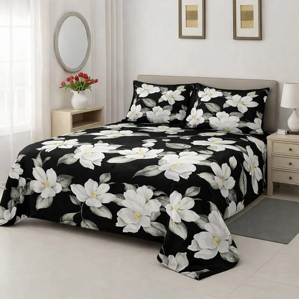 PRINTED PURE COTTON BEDSHEET ASH-4090