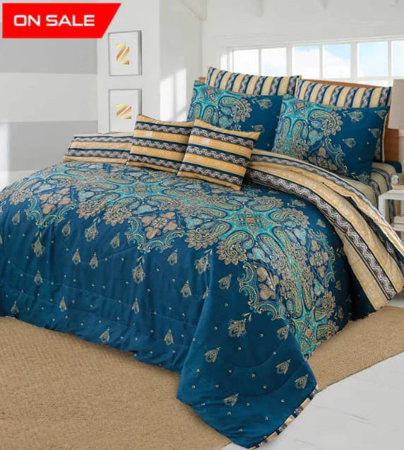 7 Pcs Comforter Set Nishat-1025 ( Light Filling)