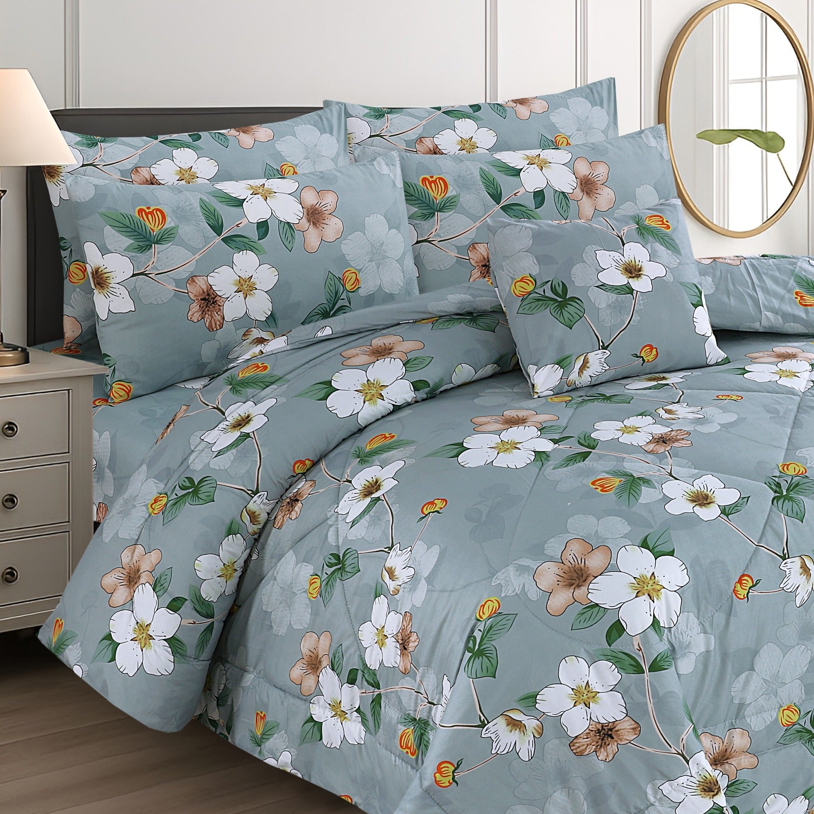 Double Bed 6 pc Winter Razai Set (Heavy Filling) DZ-06